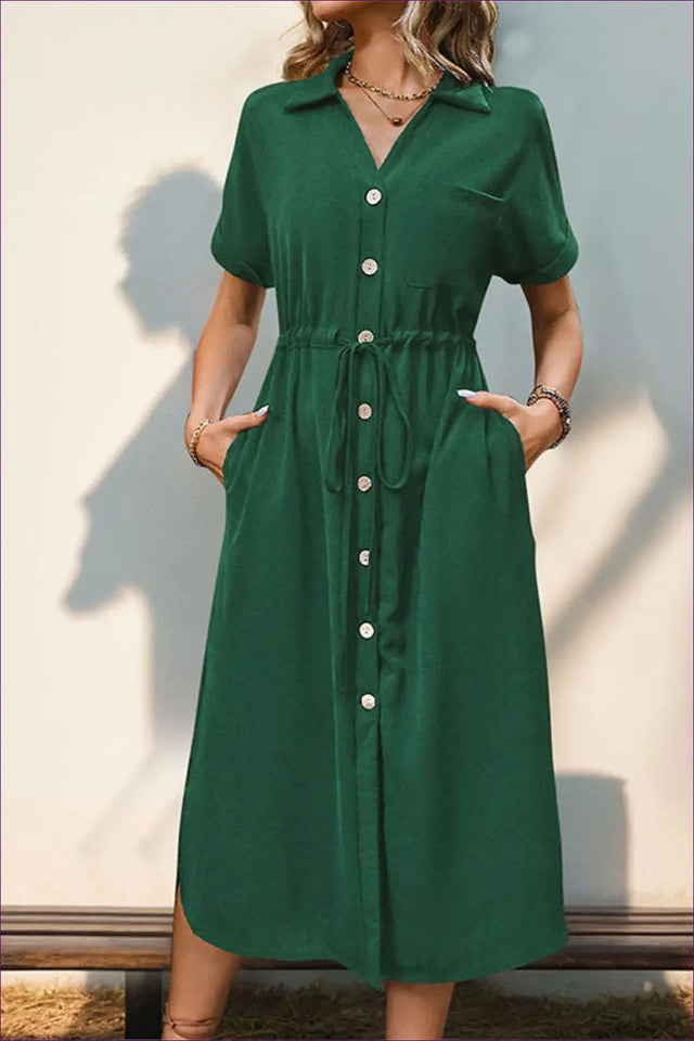 Shirt Dress with Button Front - Effortless Authority