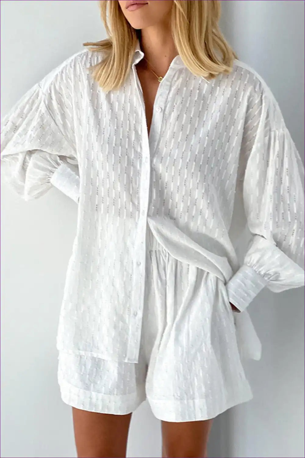 Shirt Dress with Button Front - Effortless Morning Ritual for All Season, Casual, Cotton, Dress, Everyday