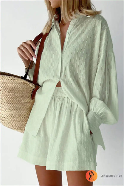 Shirt Dress with Button Front - Effortless Morning Ritual for All Season, Casual, Cotton, Dress, Everyday