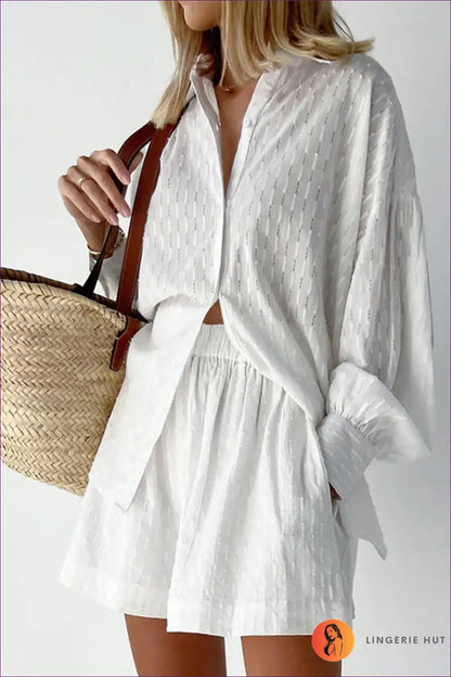 Shirt Dress with Button Front - Effortless Morning Ritual for All Season, Casual, Cotton, Dress, Everyday