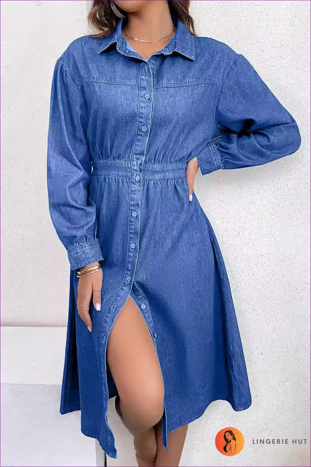 Shirt Dress with Button Front - Weekend Wanderer for A-line, All Season, Autumn, Casual, Cotton