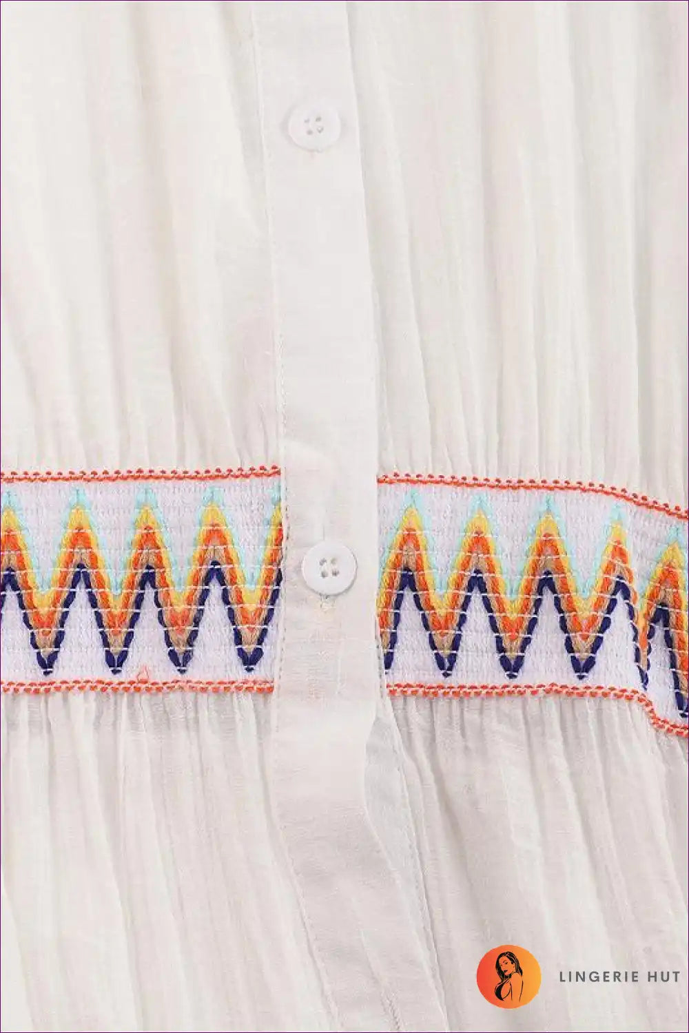 Shirt Dress with Geometric Trim - Vacation Ready for A-line, Casual, Dress, Everyday,