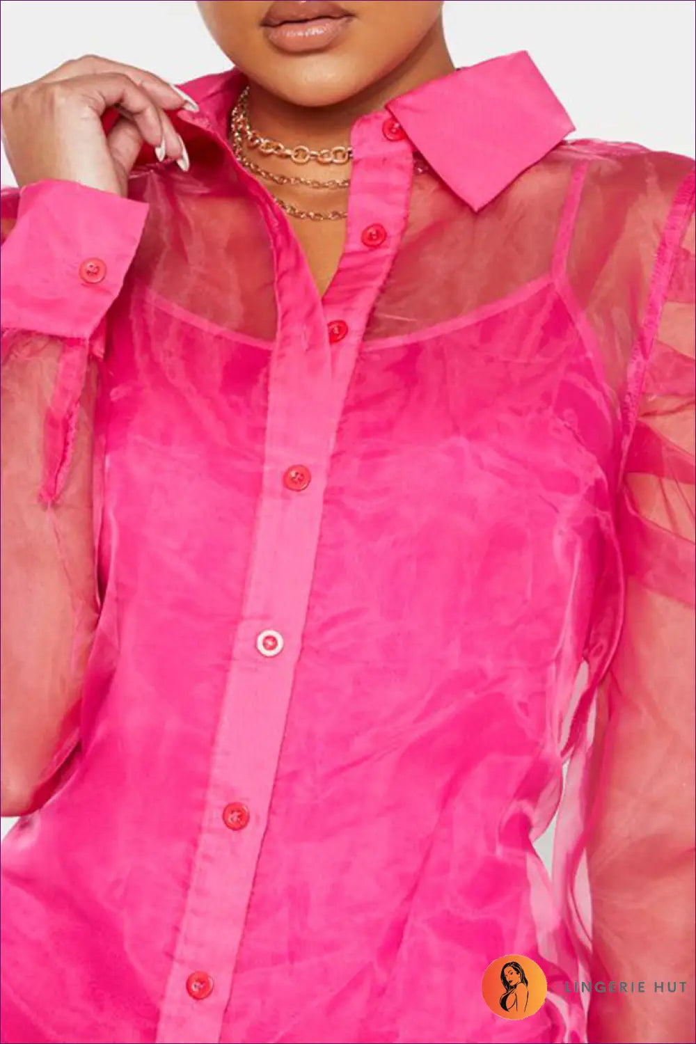 Puff Sleeve Shirt Dress - Understated Drama - Casual • Chiffon • Clothing • Evening Wear - Lingerie Hut
