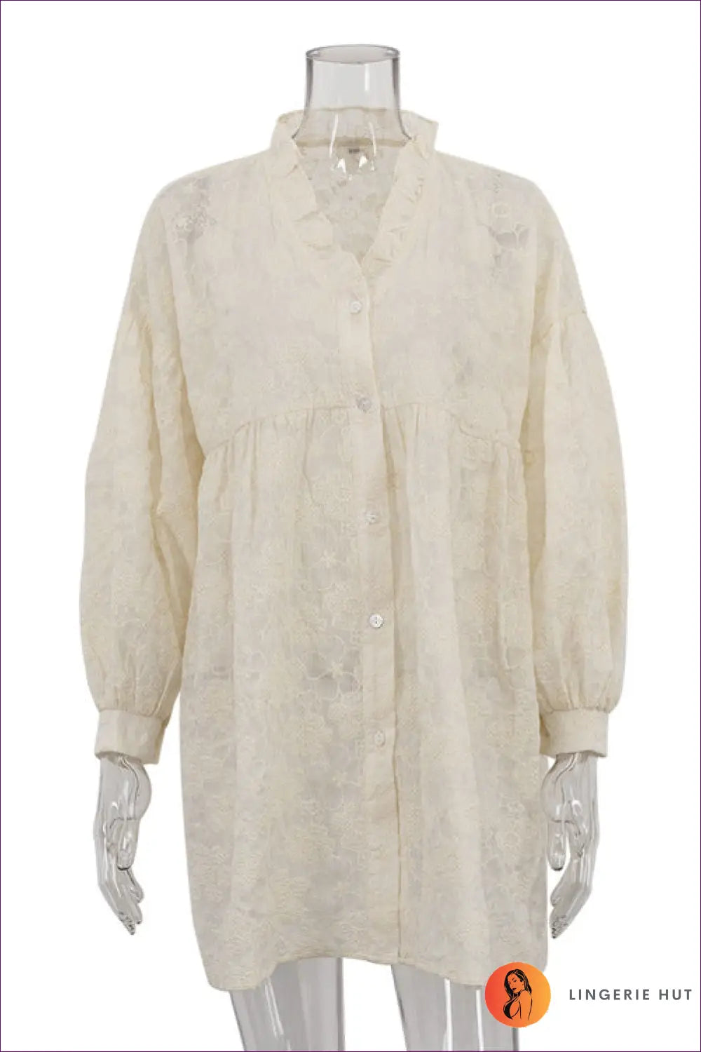 Shirt Dress with Ruffle Trim - Sunlit Ease - Casual • Cotton • Dresses • Everyday - Lingerie Hut