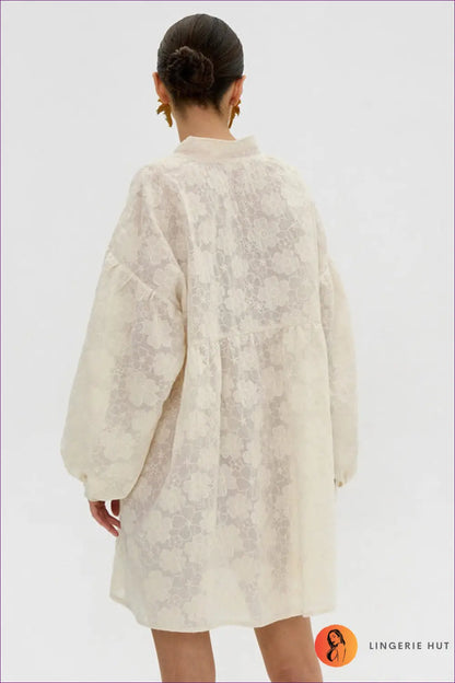 Shirt Dress with Ruffle Trim - Sunlit Ease - Casual • Cotton • Dresses • Everyday - Lingerie Hut