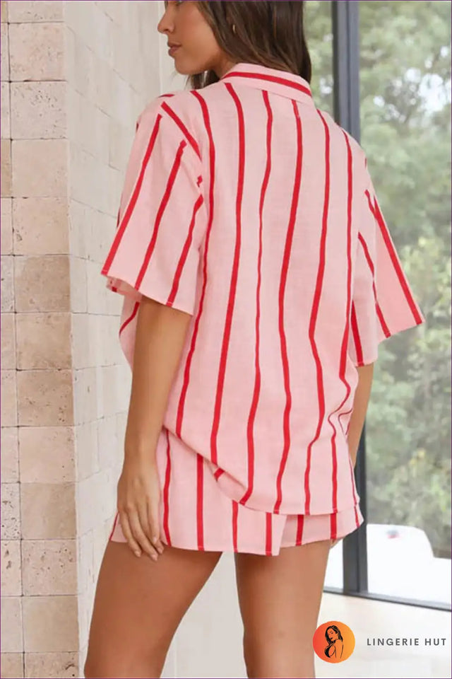 Shirt Set with Matching Shorts - Holiday Morning Ritual