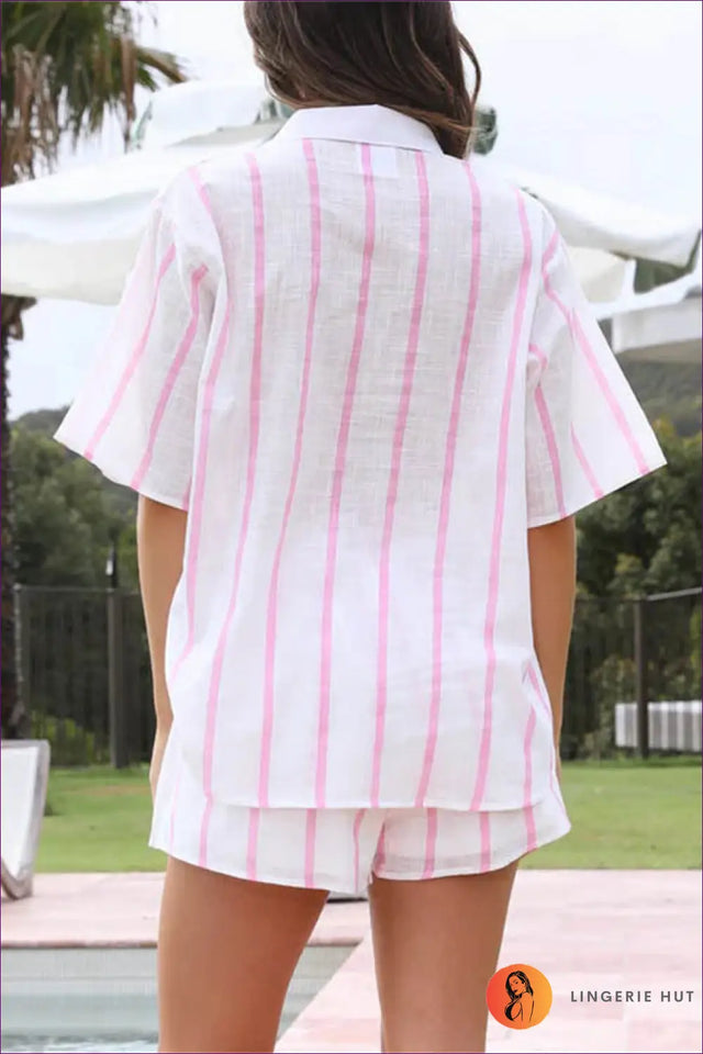 Shirt Set with Matching Shorts - Holiday Morning Ritual