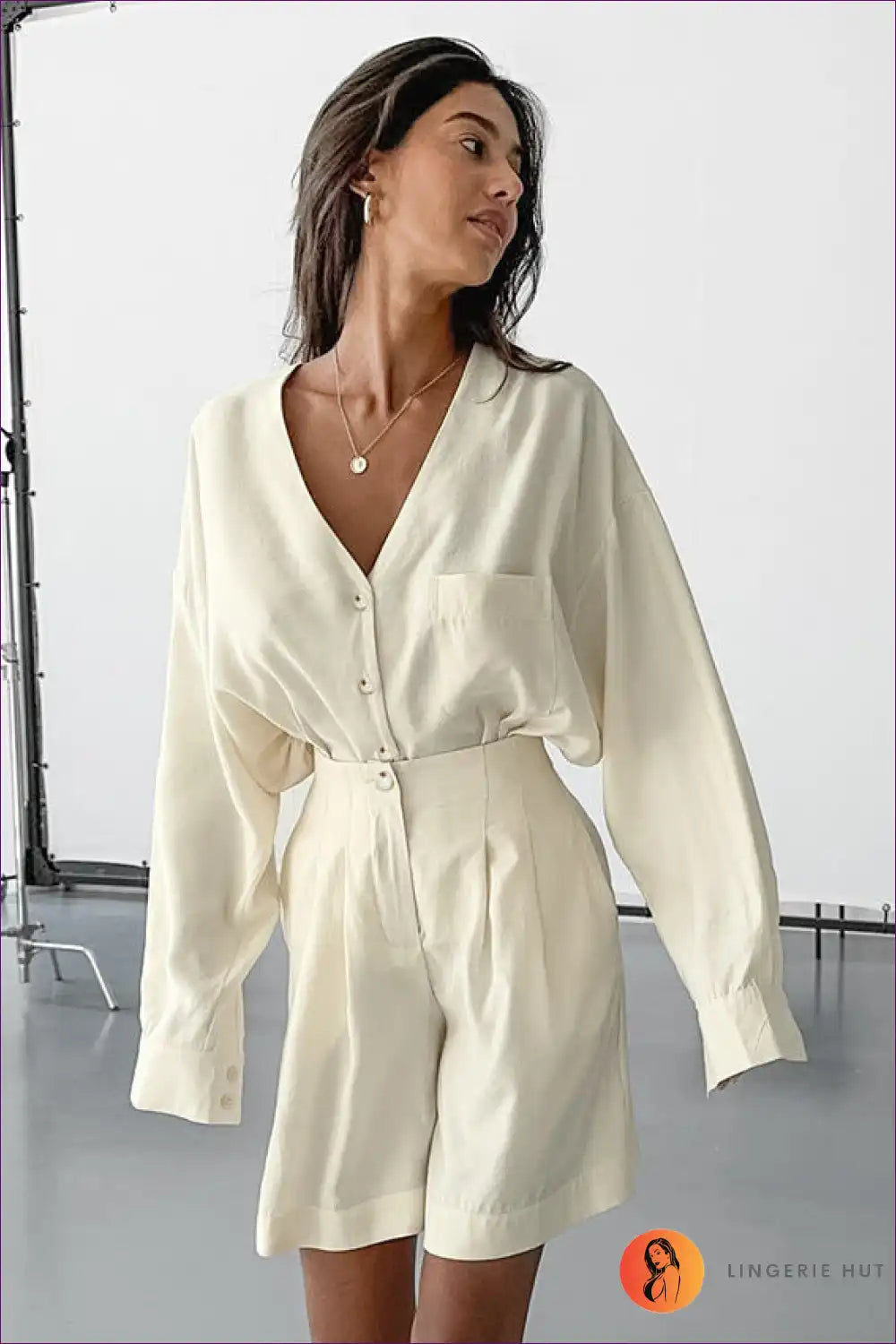 Shirt Set with Tailored Shorts - Weekend Sophistication for All Season, Casual, co Ord, Cotton, Everyday