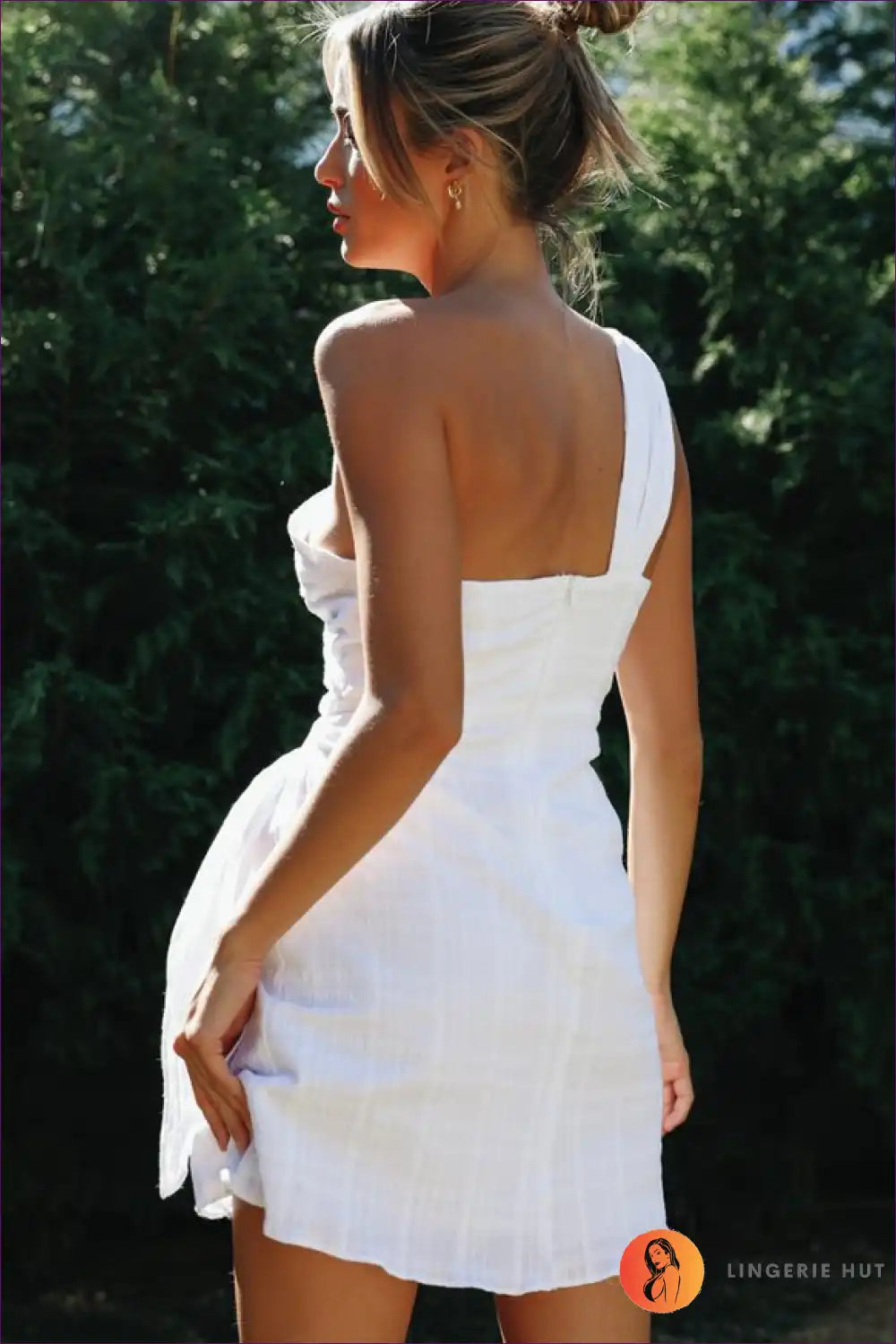 One Shoulder Asymmetric Mini Dress - Effortless Summer Escape for Casual, Everyday, just In, Mini, Party