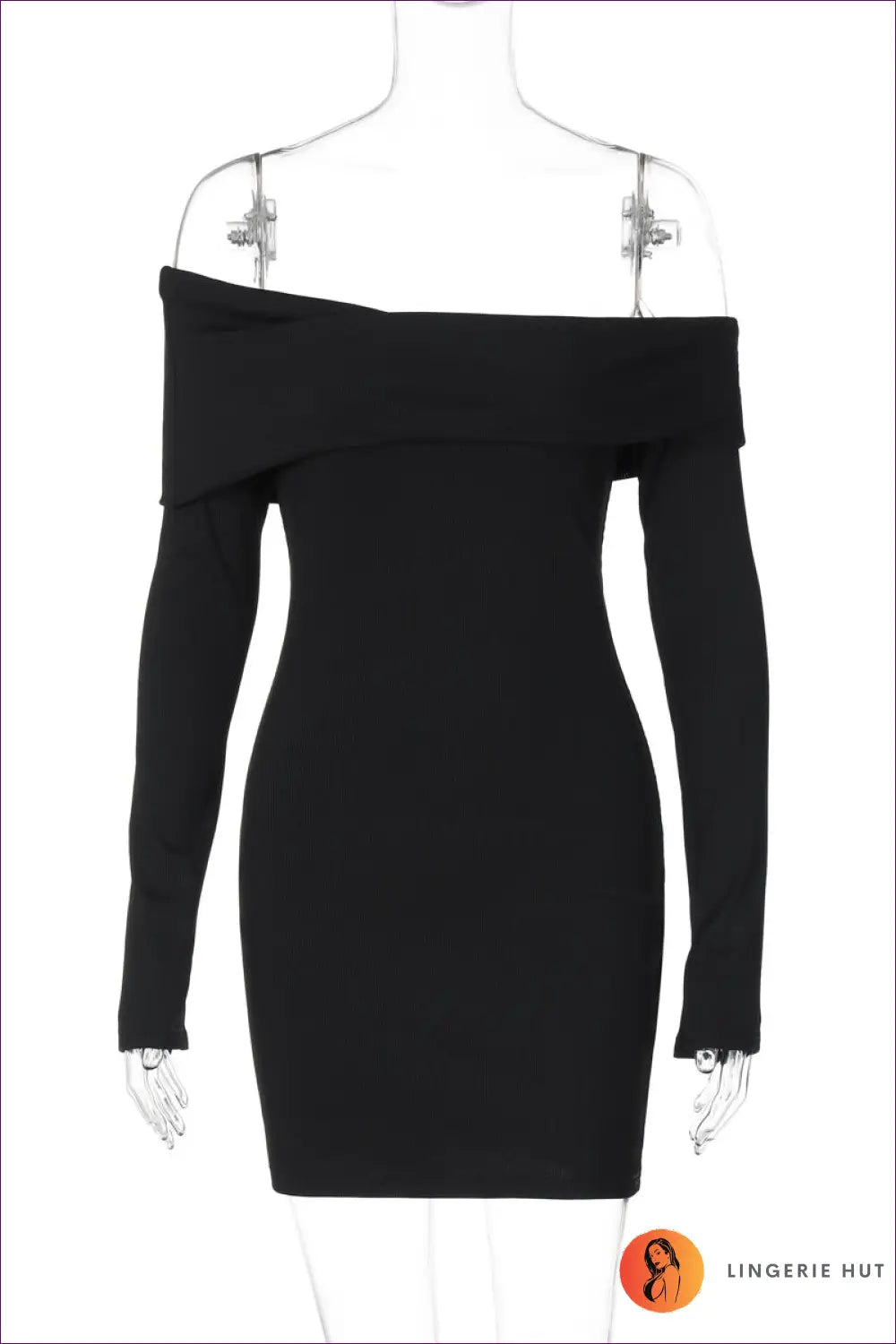 Off-shoulder Bodycon Mini Dress - City Evenings Sorted - s / Black - Dresses - Lingerie Hut - All Season • Clubwear