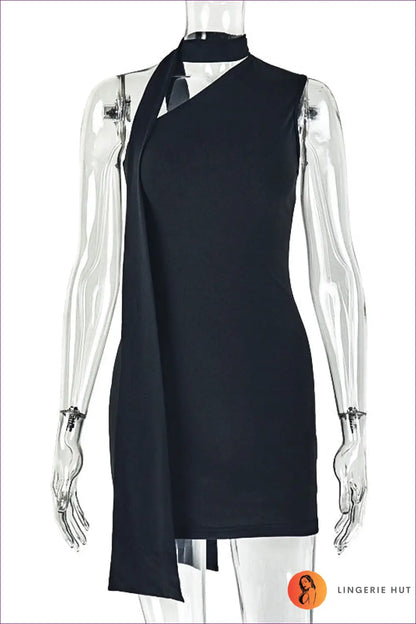 One-shoulder Bodycon Mini Dress - Summer Evenings Sorted - s / Black - Dresses - Lingerie Hut - Cutout • Date Night