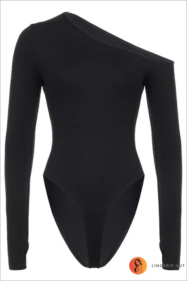 One Shoulder Bodysuit with High Leg Cut - Modern Statement