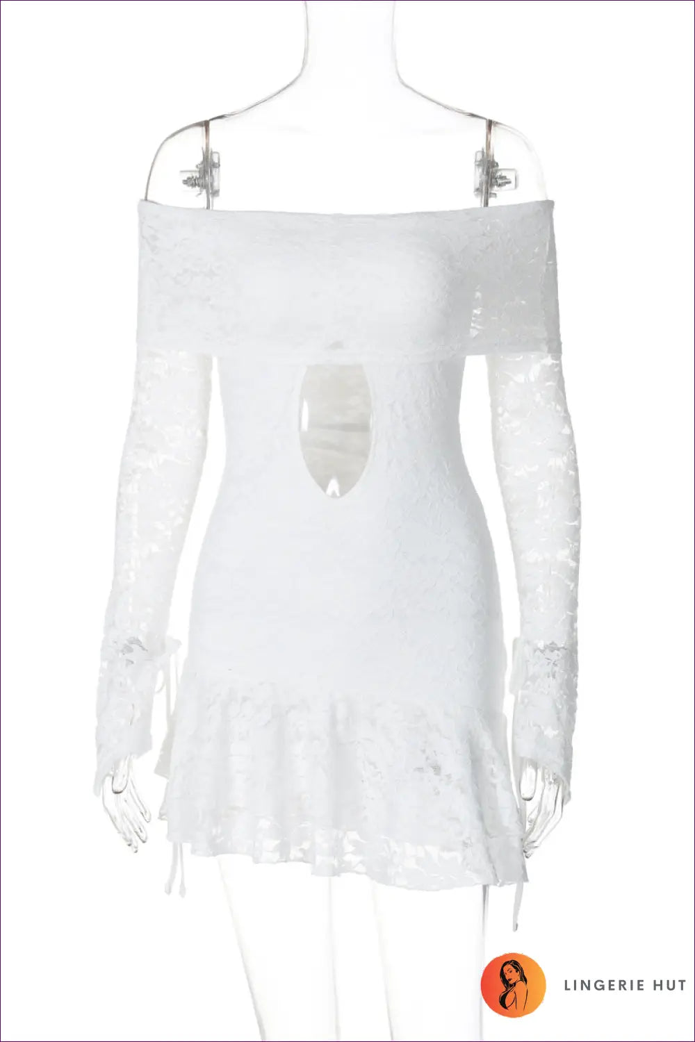 Off-shoulder Lace Mini Dress - Effortless Boho Summer - s / White - Dresses - Lingerie Hut - Casual • Cotton • Cutout