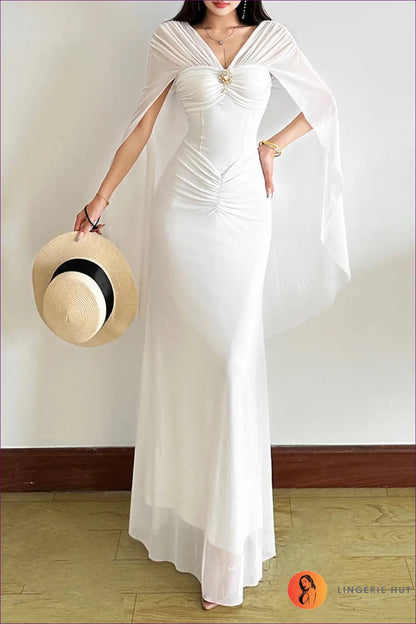 Off Shoulder Maxi Dress with Ruched Waist - Understated Glamour - Dresses - Lingerie Hut - Backless • Bodycon • Evening