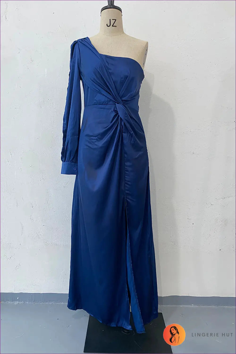 One Shoulder Maxi Dress with Side Slit - Effortless Elegance - s / Blue - Dresses - Lingerie Hut - A-line • Autumn