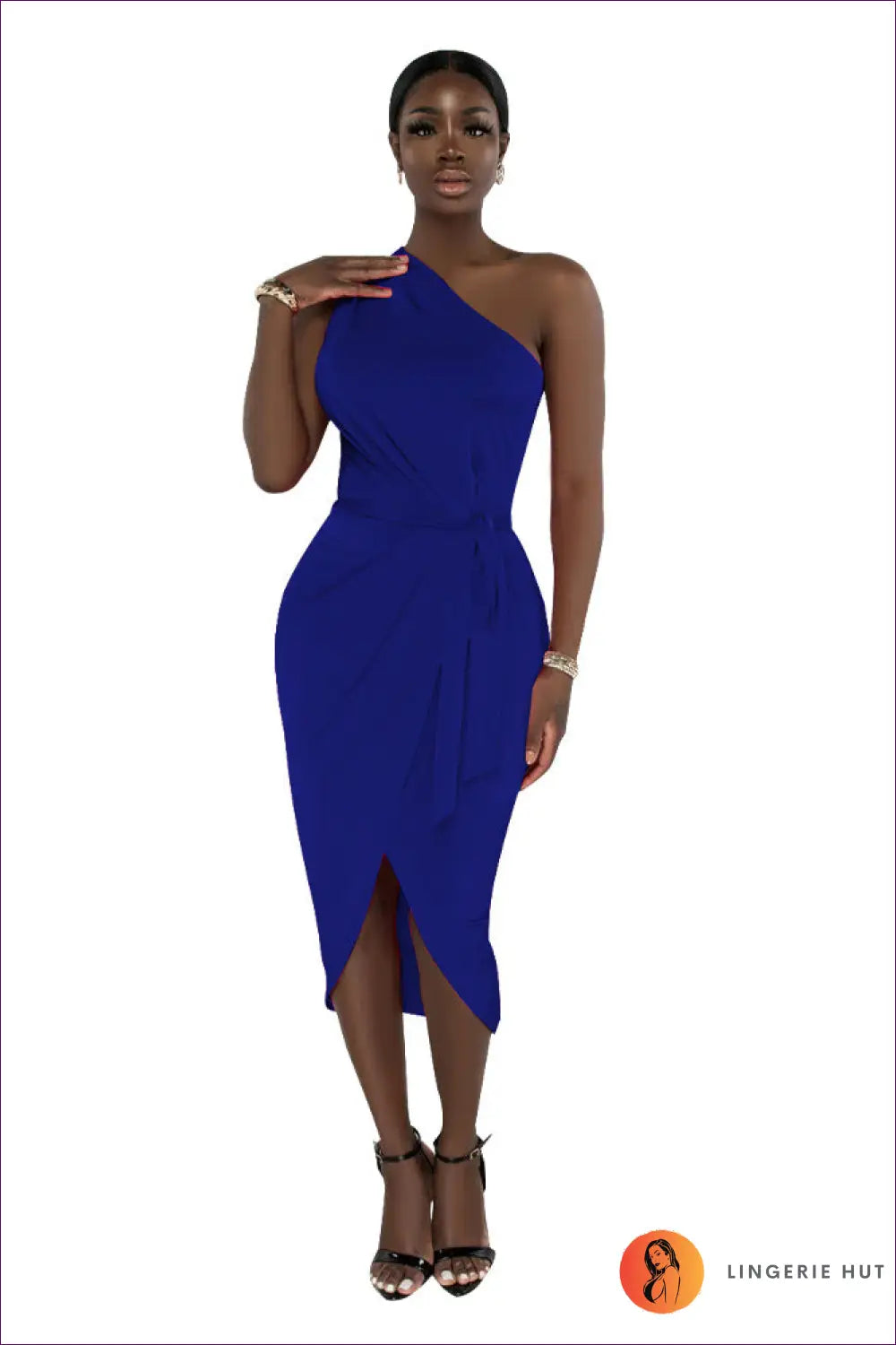 One Shoulder Midi Dress - Effortless Elegance - s / Dream Blue - Dresses - Asymmetric • Bodycon • Date Night • Evening