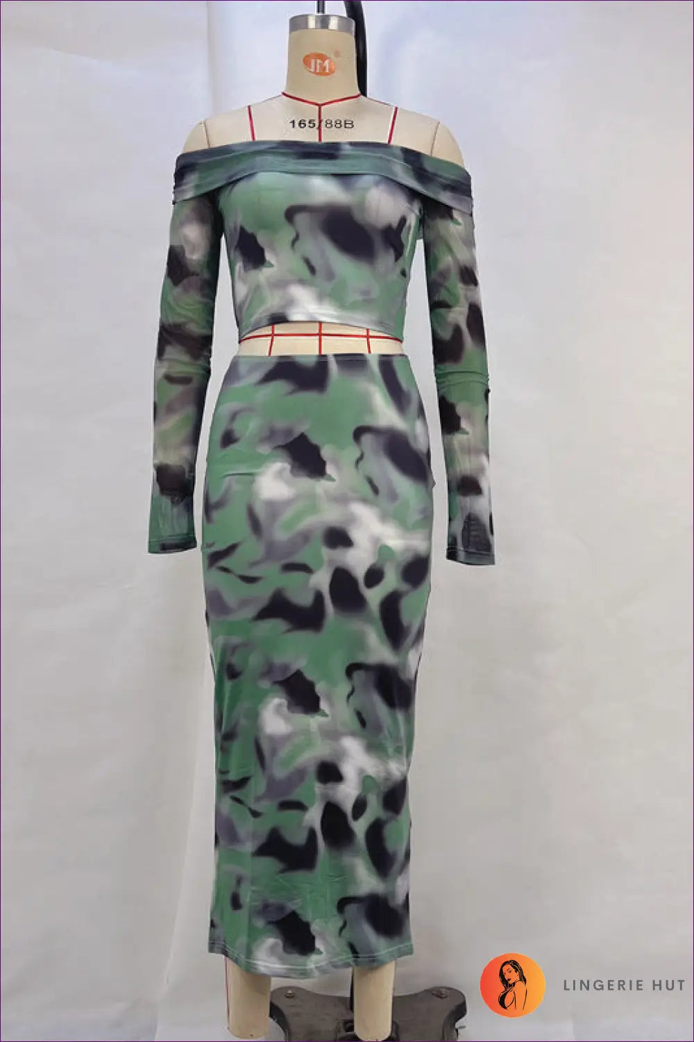 Off-shoulder co Ord Set - the one They’ll Ask About - s / Green - Clothing - Lingerie Hut - All Season • Bodycon