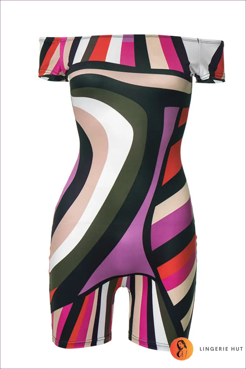 Off Shoulder Playsuit - Summer Evenings Sorted - s / Multi - Clothing - Lingerie Hut - Clubwear • Cutout • Glamour