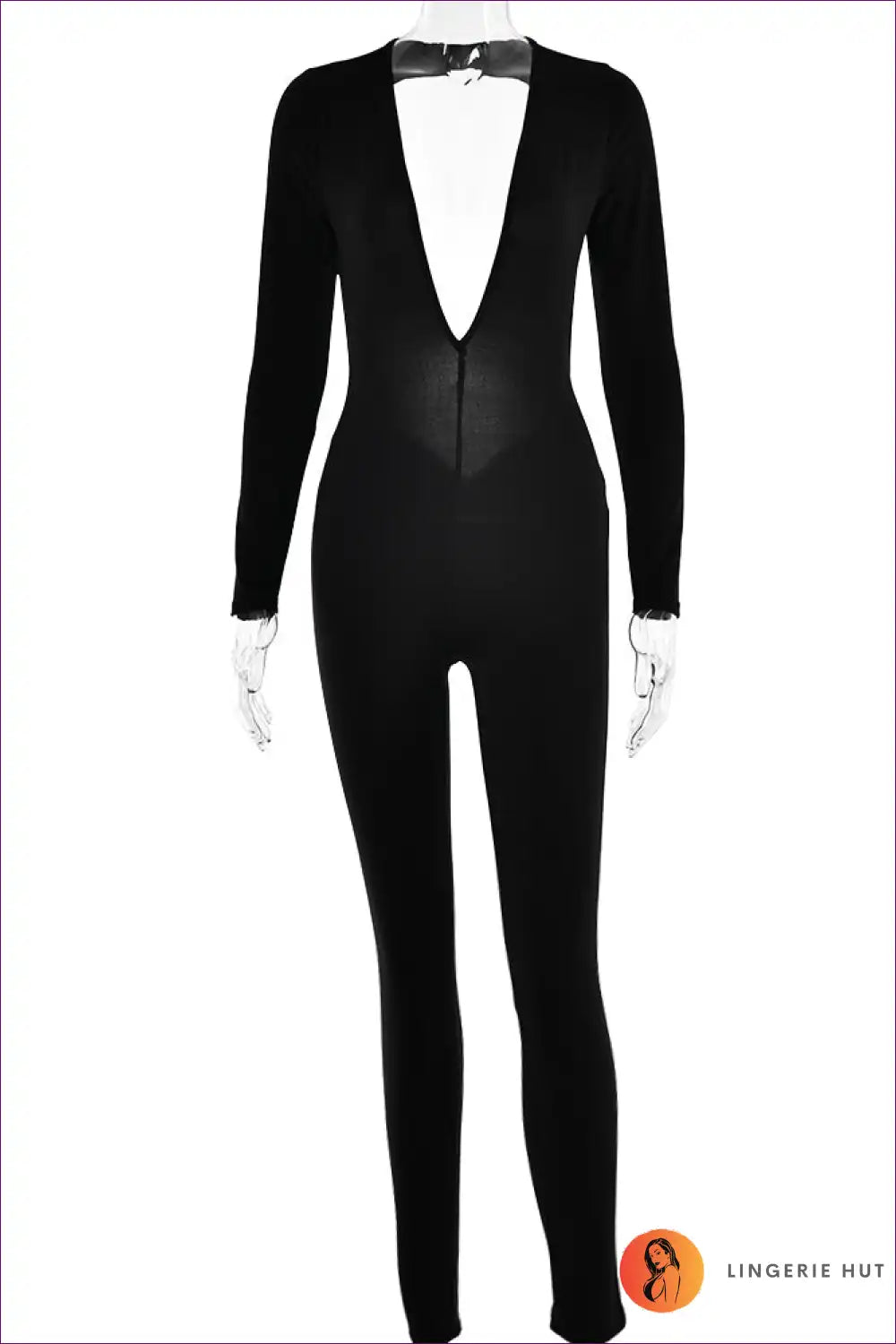 Long sleeve backless sales jumpsuit