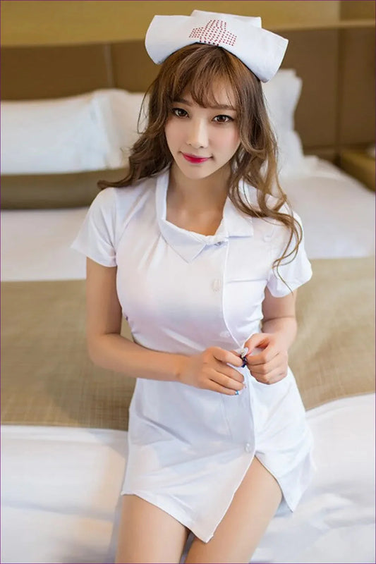Elevate Your Cosplay Nursing Game With Our Stylish Side Button-up Nurse Uniform. Lightweight, Durable,
