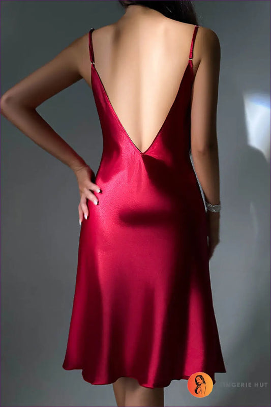 Silk Nightdress with Backless Split - Summer Evenings Sorted - Sleepwear & Loungewear - Lingerie Hut - Backless