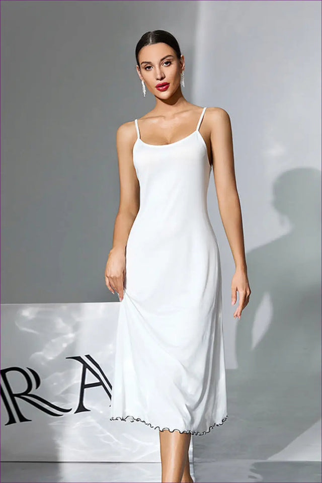 Silky Slip Midi Nightdress - Effortless Evenings In