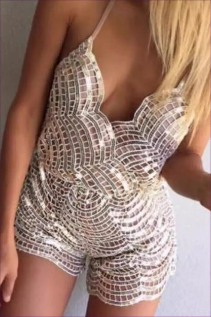 Silver Sequin Plunge Romper - Dazzling Night out for Clubwear, Glamour, N, Night Out, Party