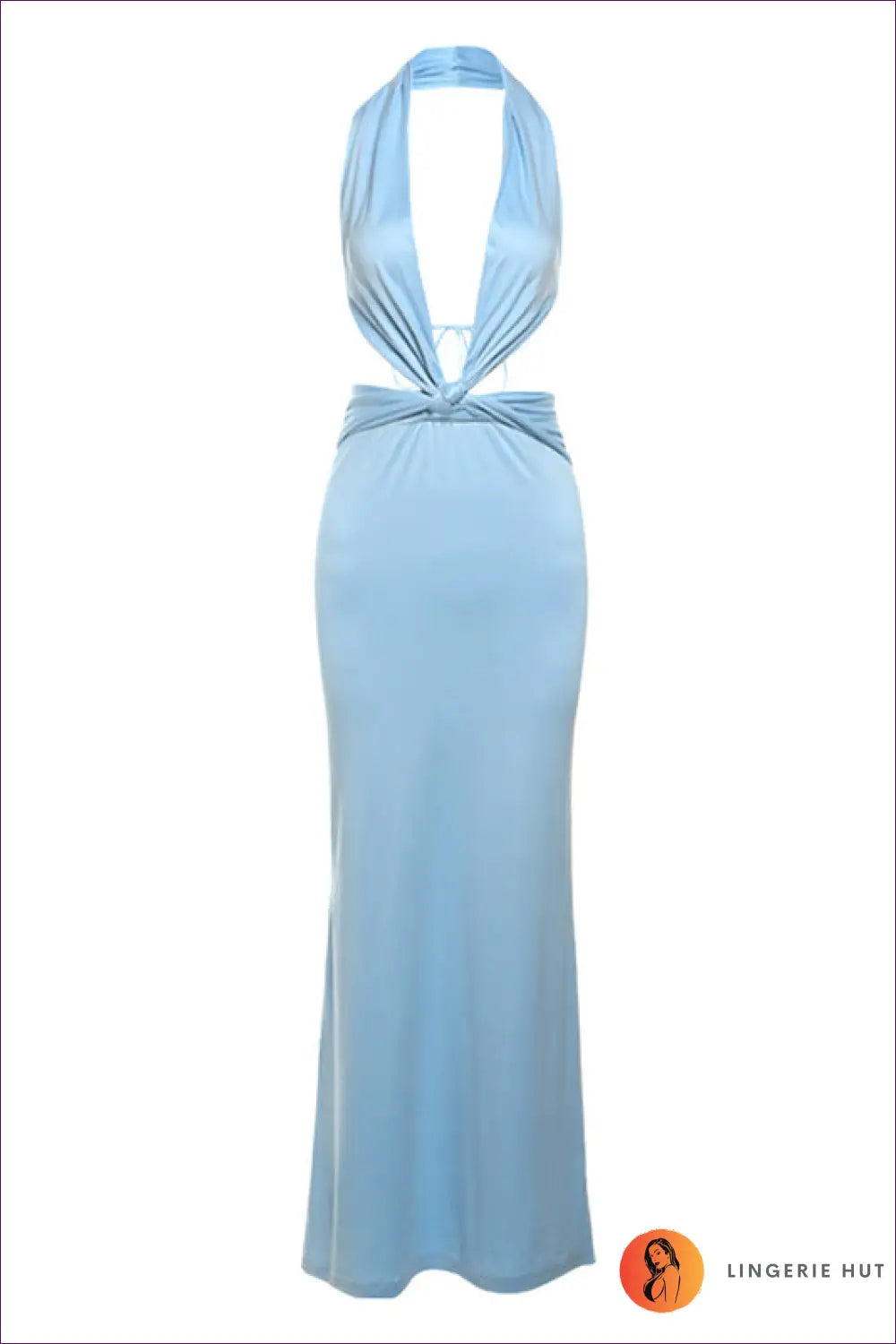 Sky Blue Plunge Cutout Maxi Dress - Effortless Allure for Cutout, Date Night, Dress, Maxi, Night