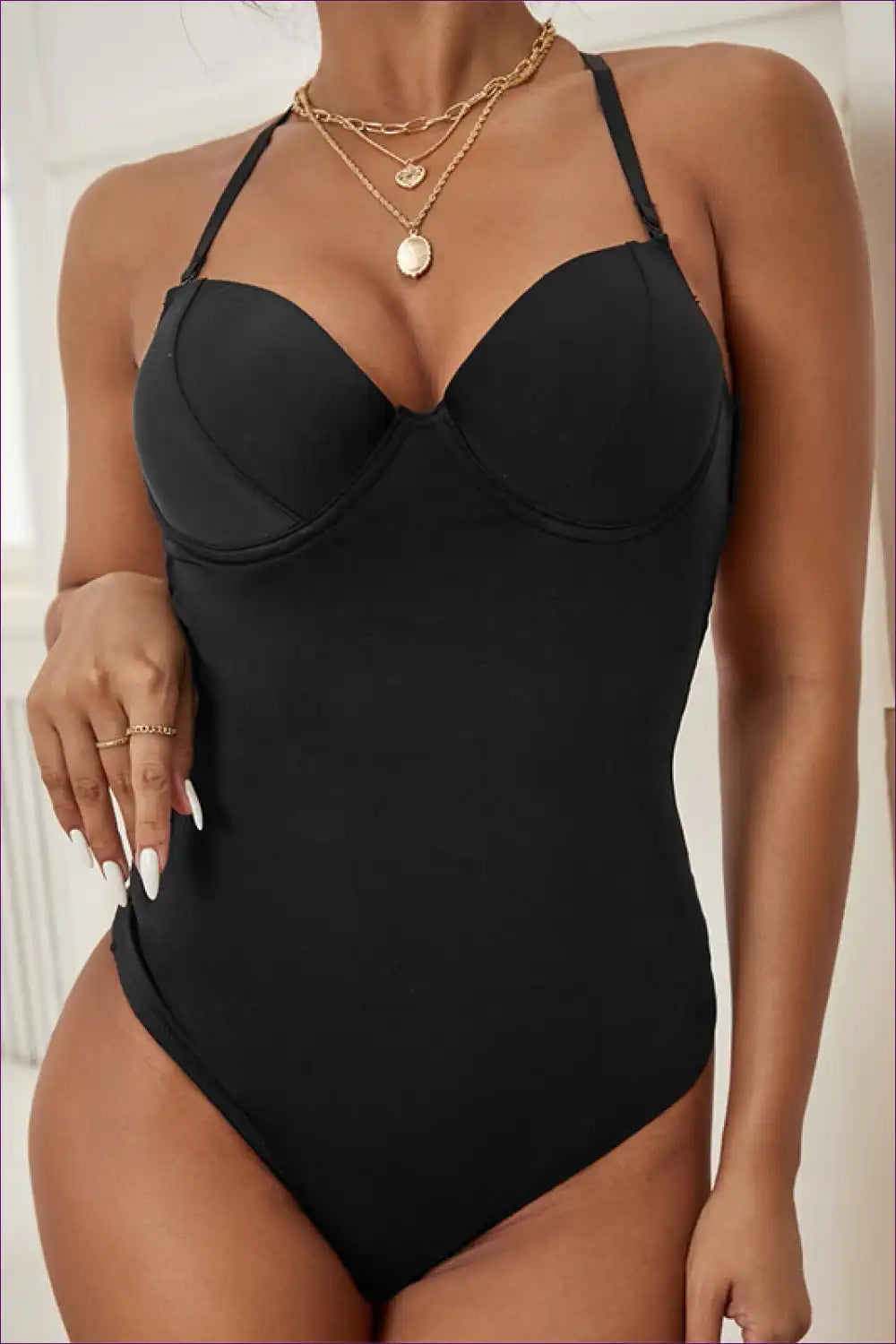 Show Off Your Curves With Our Cut Out Cross Back Shapewear Bodysuit. Designed For Comfort And Sexiness, It