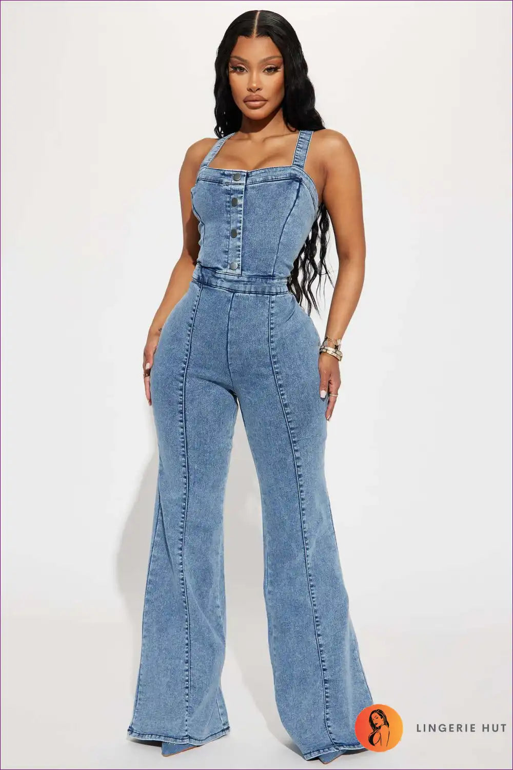 Shop The Sleek Denim Slim Fit Strapless Jumpsuit - Epitome Of Effortless Style. Accentuate Your Curves