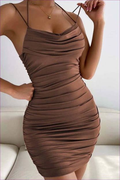 Sleek Ruched Bodycon Dress – Effortless Glamour