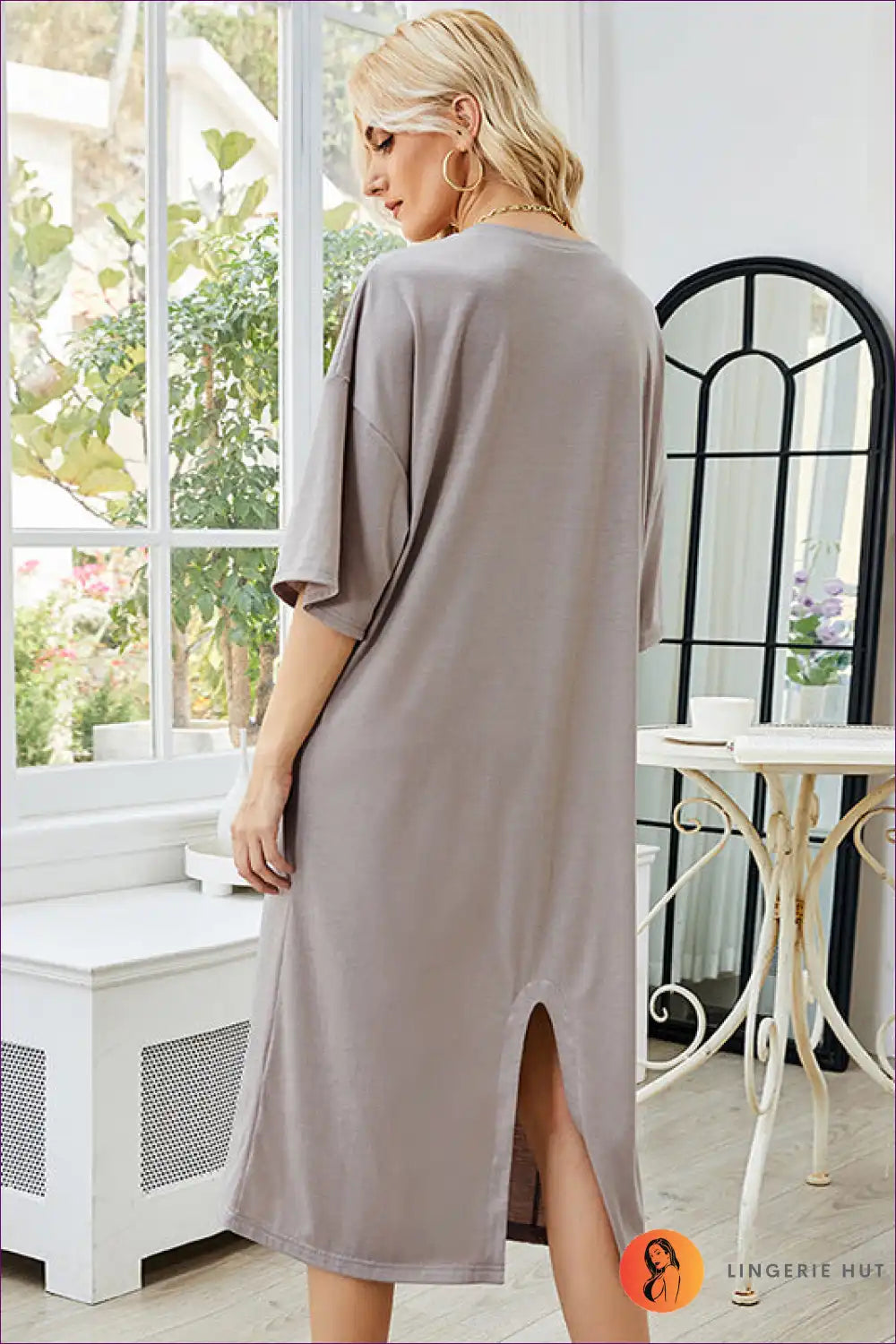 Sleep Dress with Button Front - Effortless Night Elegance for Casual, Everyday, just In, Loungewear, Modest