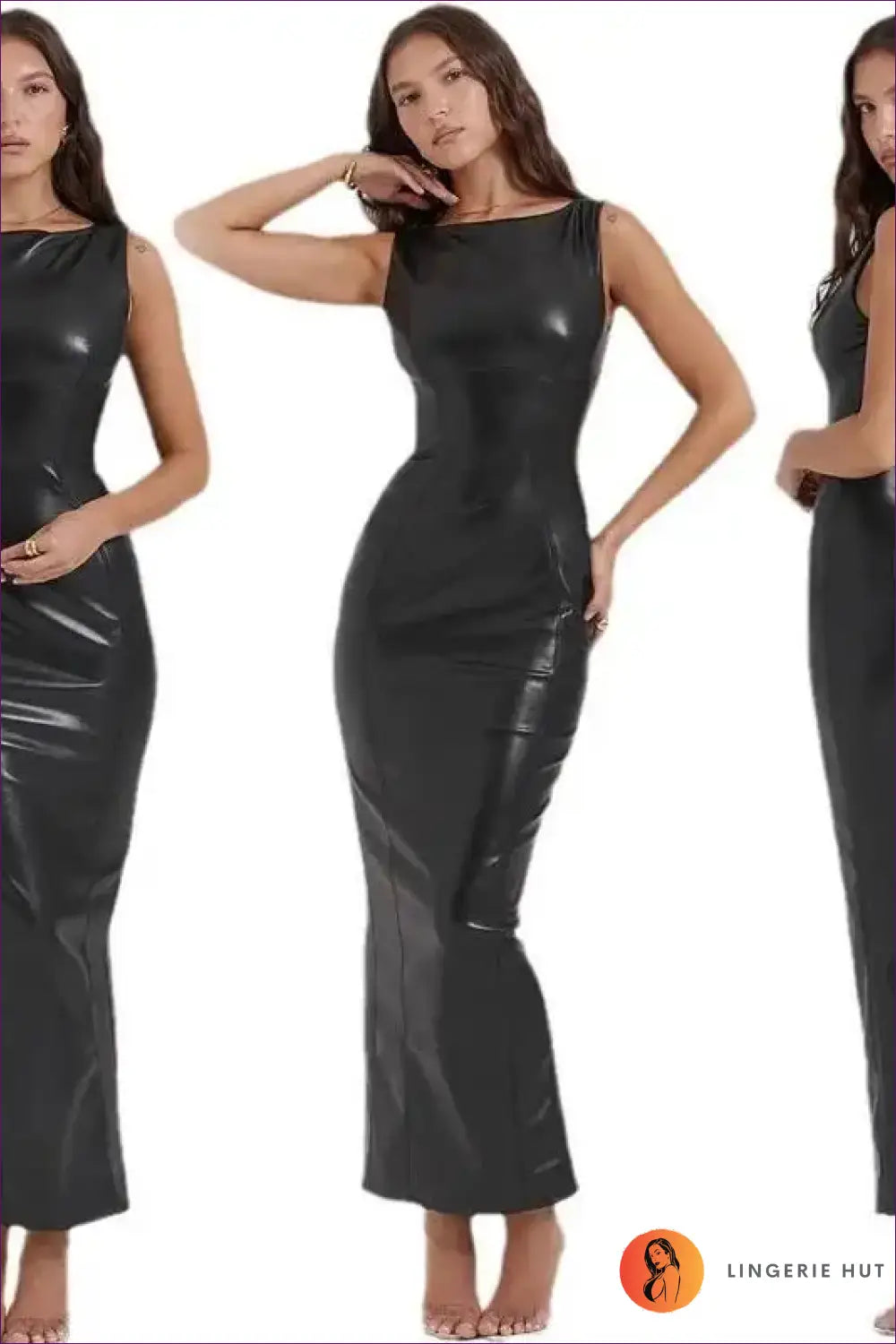 Sleeveless Leather Midi Dress with Princess Seams - Effortless Edge - just in • Lingerie - Hut