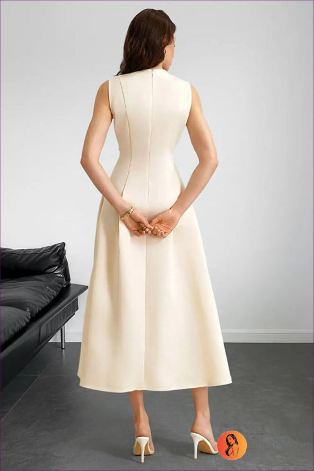 Sleeveless Maxi Dress with Pockets and A-Line Hem - Quiet Luxury