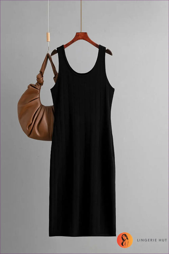 Sleeveless Ribbed Knit Midi Dress - Summer Sheath Essential