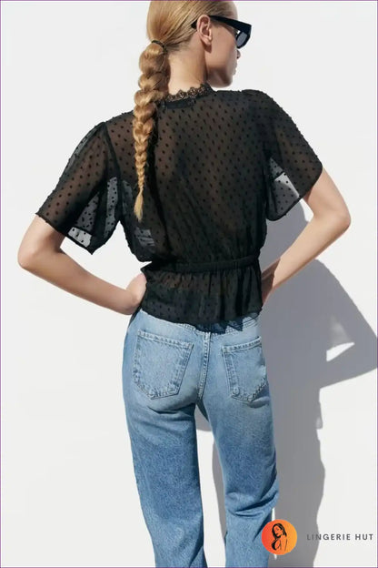 Enhance Your Style With Our Sexy Slim Black Lace Trim Shirt! Perfect For Any Occasion, This Elegant