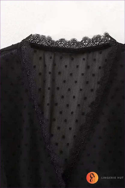 Enhance Your Style With Our Sexy Slim Black Lace Trim Shirt! Perfect For Any Occasion, This Elegant