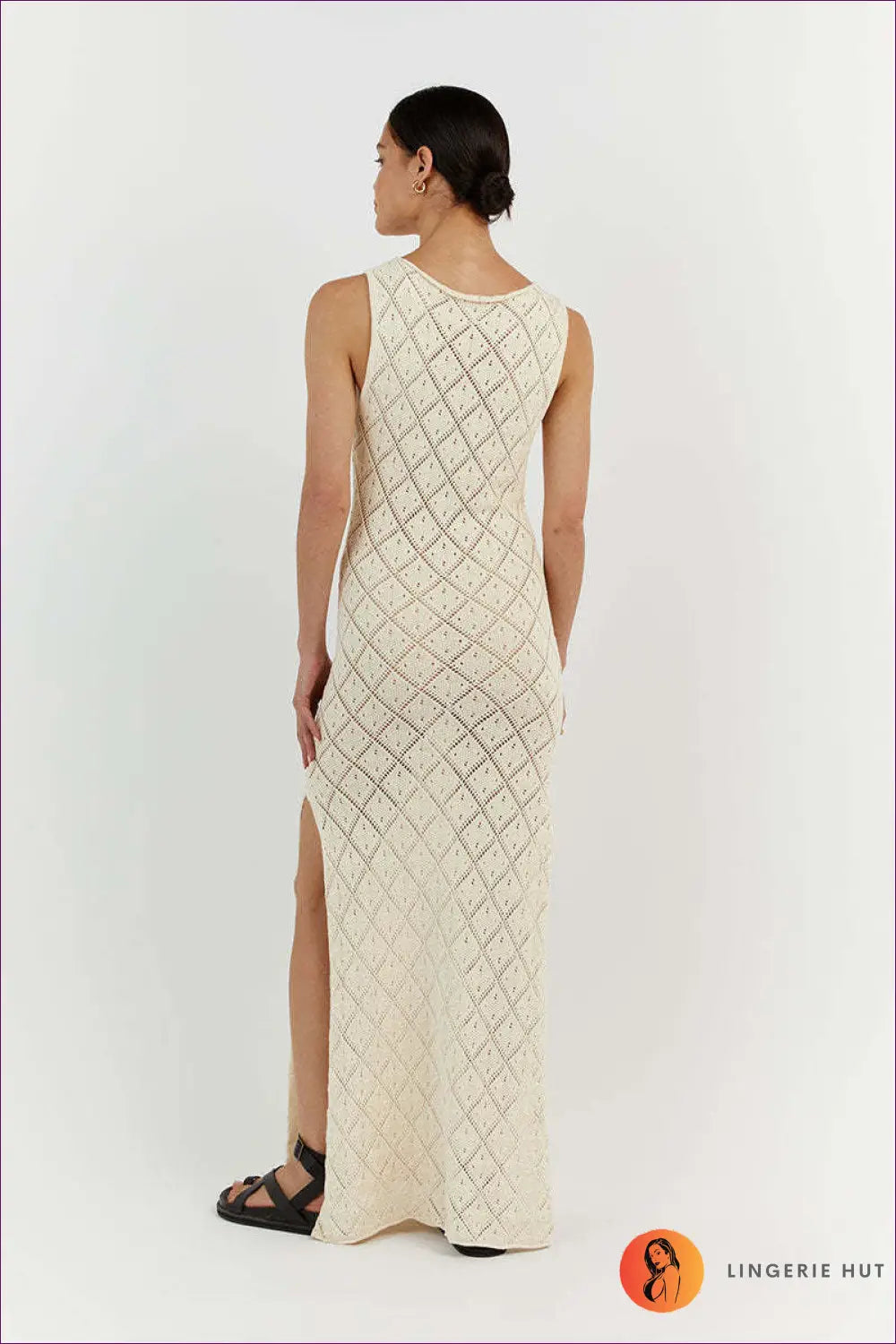 Slim Fit Split Maxi Dress - Holiday Evening Essential - Dresses - Casual • Clothing • Glamour • Lingerie Hut