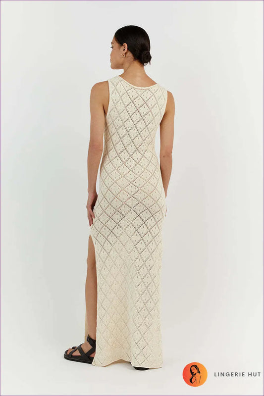 Slim Fit Split Maxi Dress - Holiday Evening Essential - Dresses - Lingerie Hut - Bodycon • Casual • Cutout • Formal Wear