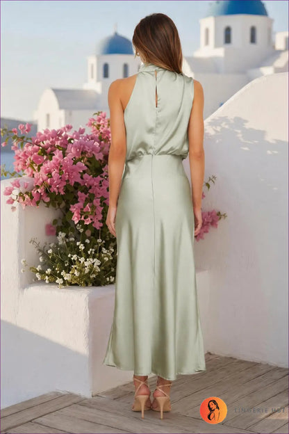 Slip Dress with Button Front Detail - Sunlit Ease - Satin - Casual • Cotton • Dresses • Everyday - Lingerie Hut
