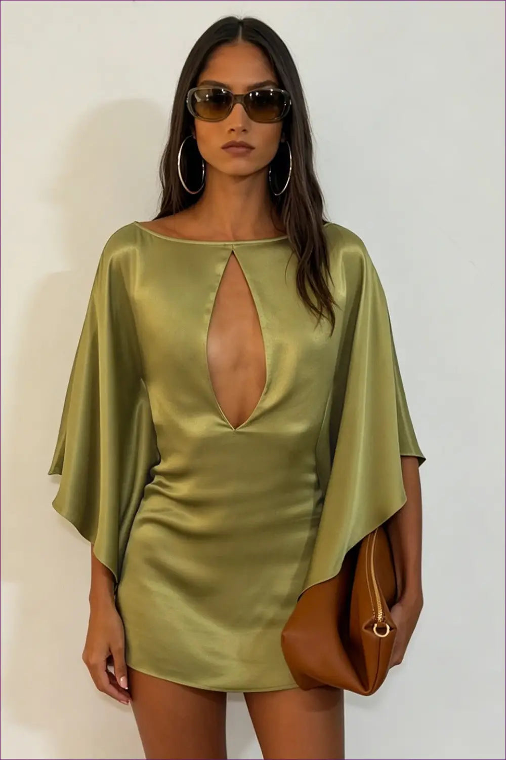 Slip Dress with Cutout Detail - Sunlit Ease - Satin - Casual • Cotton • Dresses • Everyday - Lingerie Hut