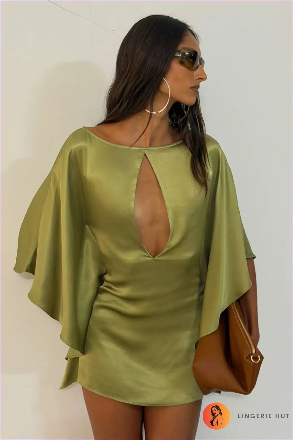 Slip Dress with Cutout Detail - Sunlit Ease - Satin - Casual • Cotton • Dresses • Everyday - Lingerie Hut