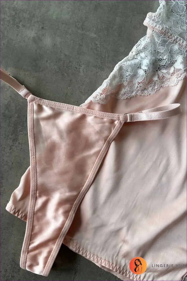Satin Nightdress with Deep V & Lace Panels - Effortless Evening Ritual