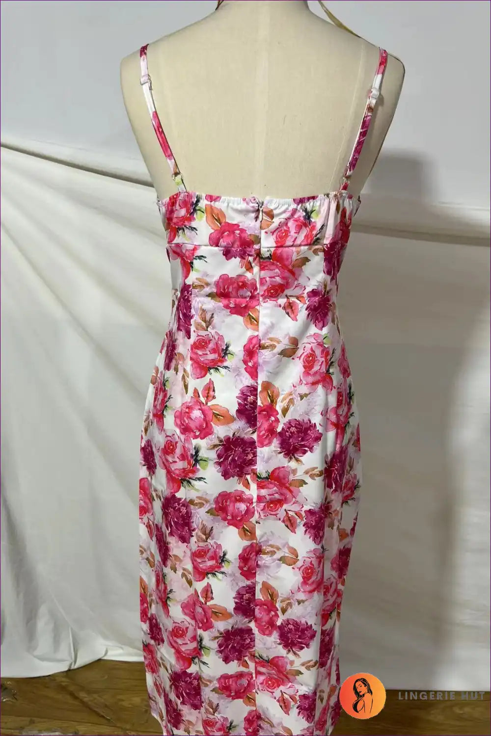 Slip Dress with Floral Print - Romantic Reverie for Casual, Dress, Evening Wear, Floral, Glamour