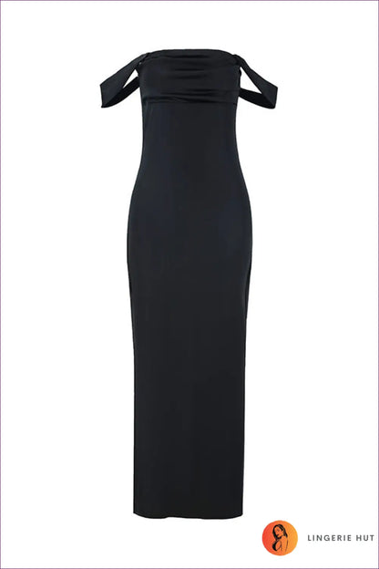 Slip Dress with Signature Waist Detail - Effortless Grace - s / Black - Satin - Casual • Cotton • Dresses • Everyday
