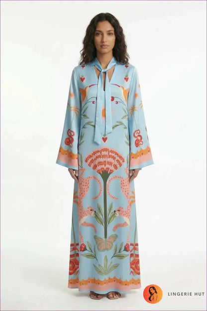 Slip Dress with Split Hem - Sunlit Ease - s / Blue - Satin - Casual • Cotton • Dresses • Everyday - Lingerie Hut