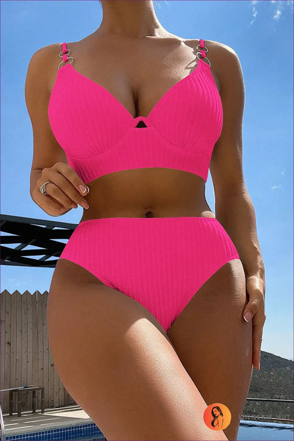 Dive Into Beachside Confidence With Our Solid Color Sexy Split Two-piece Swimwear. Flaunt Your Curves In
