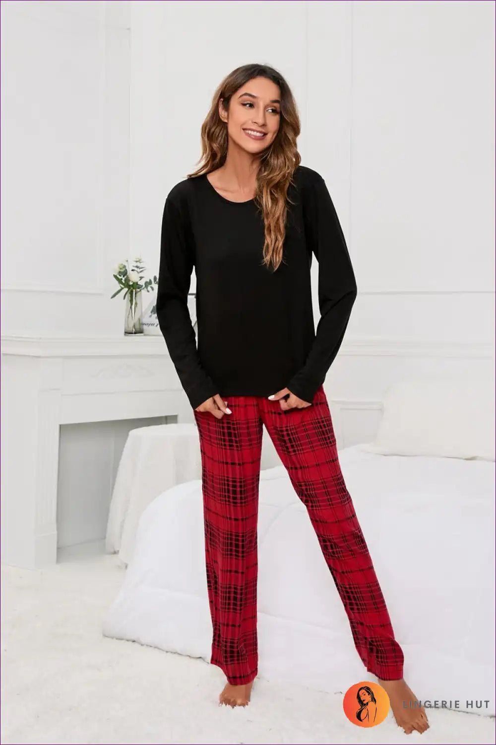 Experience The Perfect Blend Of Comfort And Style With Our Solid-colour Round-neck Pyjama Set. Designed For