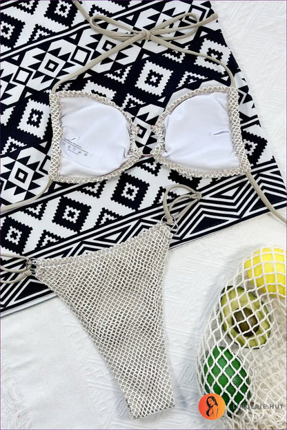 Elevate Your Summer Style With Our Solid Crochet Bikini. Handcrafted From 100% Cotton, This Unique Beachwear