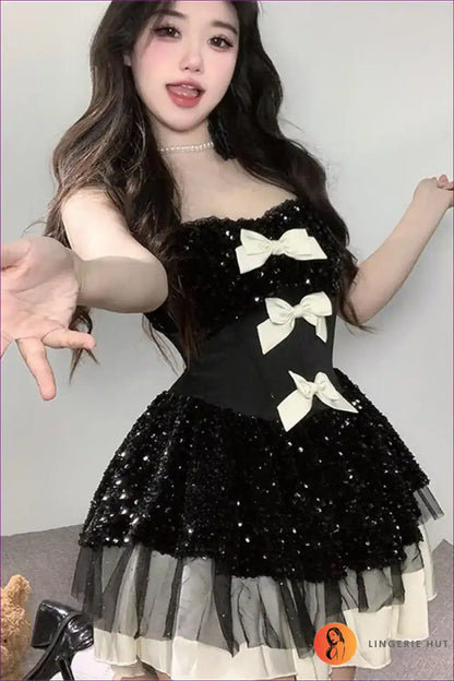 Spaghetti Strap Maid Dress with Flared Skirt - Dancing Queen for Casual, just In, Maid, Mini, Party